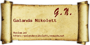 Galanda Nikolett névjegykártya